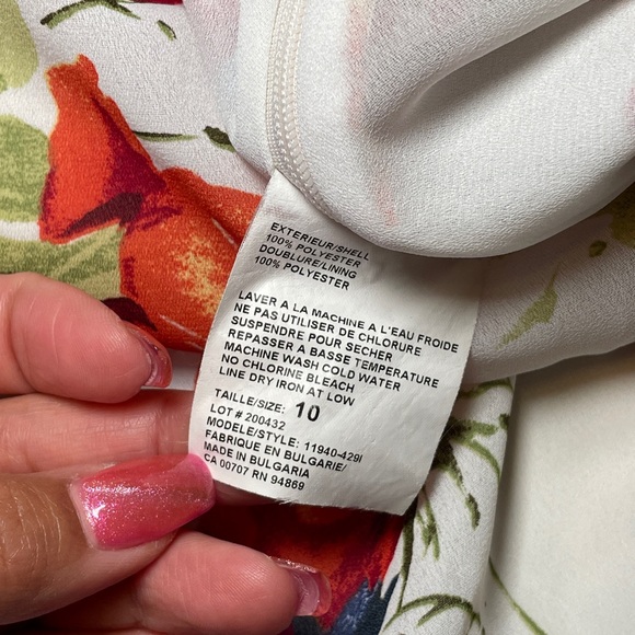 Tribal. Floral Asymmetrical Midi Floral Size 10 
100% POLYESTER Spring Summer - Picture 7 of 13